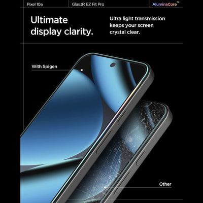 Spigen Glas.tR EZ Fit Pro 2-Pack Tempered Glass Screen Protector for Google Pixel 10A