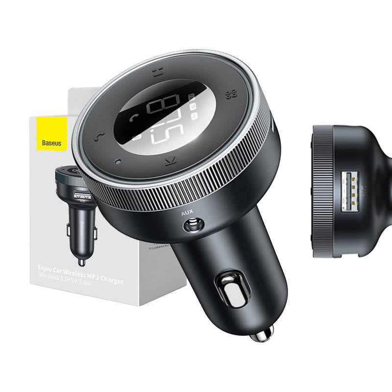 Baseus Enjoy Car Wireless MP3 Charger, Bluetooth 5.0, microSD, AUX (black) - Product Image 1