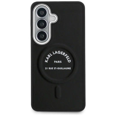 Karl Lagerfeld Embossed Ring RSG Logo MagSafe Case for Samsung Galaxy S26+ - Black