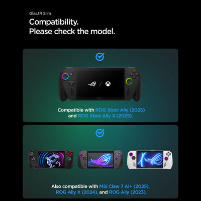 Spigen Glas.tR Slim Tempered Glass 2-Pack for ROG Xbox Ally X (2024/2025) / ROG Xbox Ally (2025) / ROG Ally (2023) / MSI Claw