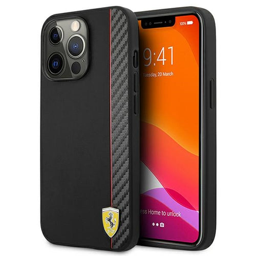 Ferrari On Track Carbon Stripe Case for iPhone 13 / 13 Pro - Black