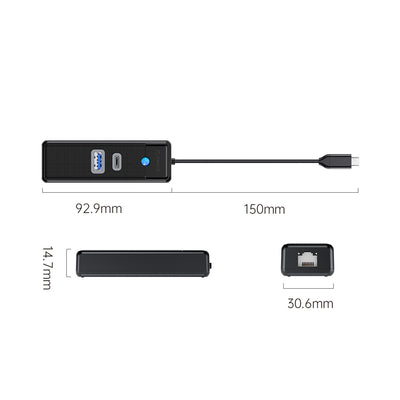 USB-A (female) || USB-C (female) || RJ45 (female) || USB-C (męski) \ 1000 Mbps \ 0.15 m — Orico