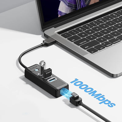 USB-A (male) || USB-A (female) || RJ45 (female) \ 1 m \ 2500 Mbps — Orico