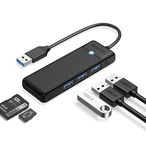 USB-A (male) || USB-A (female) || SD || microSD \ 1 m \ Black — Orico