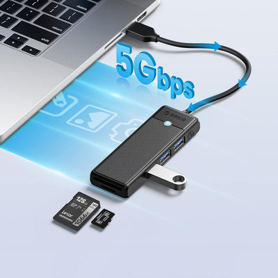USB-A (male) || USB-A (female) || SD || microSD \ 1 m \ Black — Orico