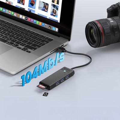 USB-A (male) || USB-A (female) || SD || microSD \ 1 m \ Black — Orico