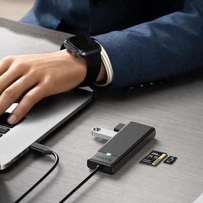 USB-A (female) || SD || microSD || USB-C (męski) \ 1 m \ Black — Orico
