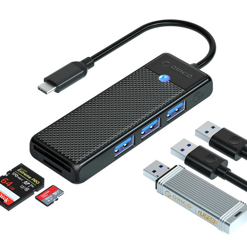 USB-A (female) || SD || microSD || USB-C (męski) \ 0.15 m \ Black — Orico