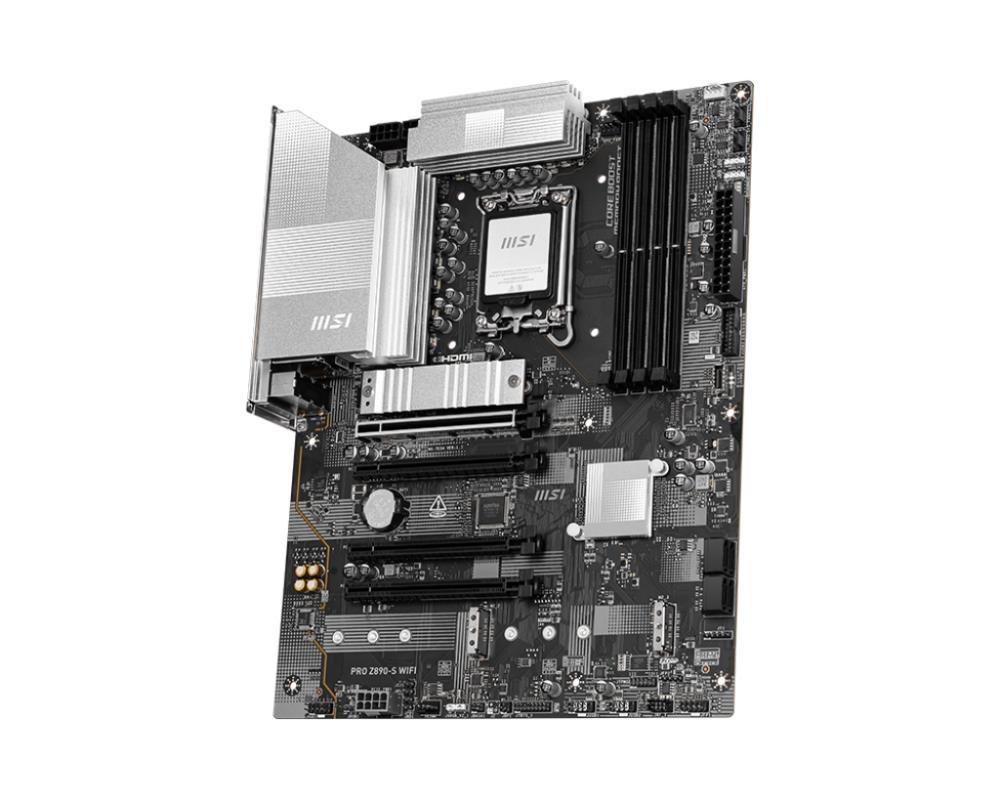 Mainboard MSI Intel Z890 LGA1851 ATX Memory DDR5 Memory slots 4 1xPCI-Express 3.0 1x 2xPCI-Express 4.0 4x 1xPCI-Express 5.0 16x 3xM.2 1xHDMI 1xDisplayPort 4xUSB 2.0 2xUSB 3.0 1xUSB-C 1xUSB-C w/Thunderbolt 3xAudio port PROZ890-SWIFI