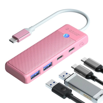 USB-A (female) || USB-C (female) || USB-C (męski) \ 0.15 m \ Pink — Orico