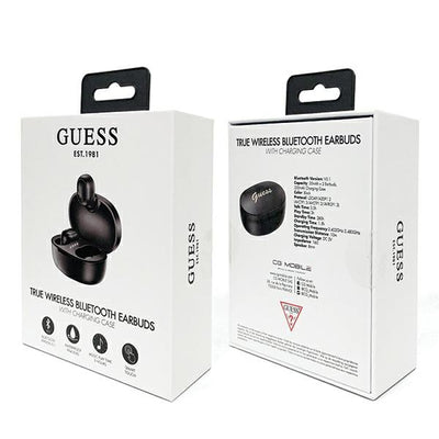 Guess Bluetooth Wireless Headphones GUTWST30BKTWS + Docking Station - Black