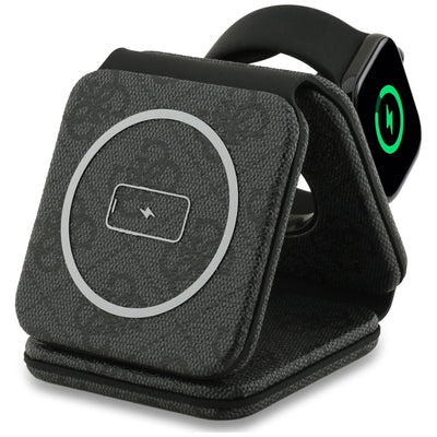 Guess 4G 3-in-1 15W MagSafe Wireless Charger - Black