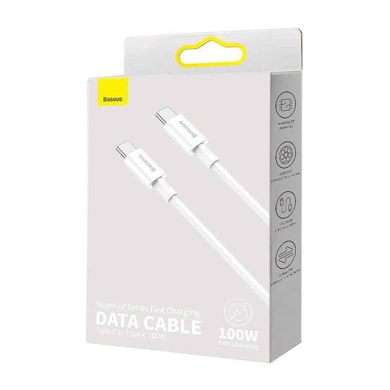 Baseus Superior Series Cable USB-C to USB-C, 100W, 2m (white) - Product Image 8