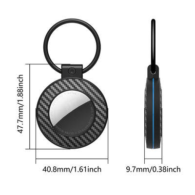 Airtag case with carbon fiber pattern keychain, 4 pcs. - multicolor — Hurtel