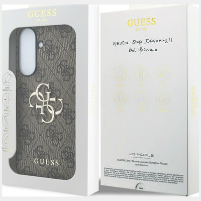 Guess Leather 4G Metal Logo Case for Samsung Galaxy A37 5G - Brown