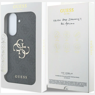 Guess Leather 4G Metal Logo Case for Samsung Galaxy A37 5G - Black