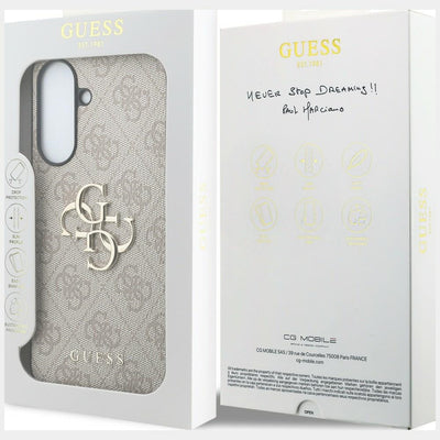 Guess Leather 4G Metal Logo Case for Samsung Galaxy A37 5G - Pink