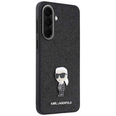 Karl Lagerfeld Fixed Glitter Ikonik Logo Metal Pin Case for Samsung Galaxy A37 5G - Black