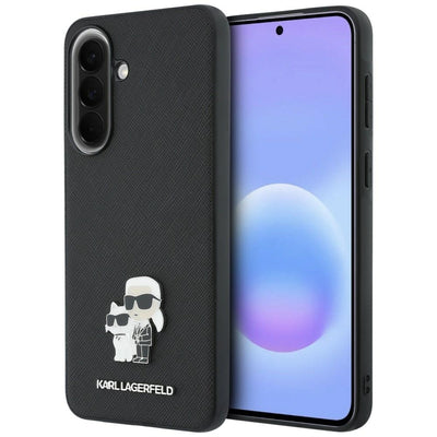 Karl Lagerfeld Saffiano Case with K&C Metal Logo for Samsung Galaxy A57 5G - Black