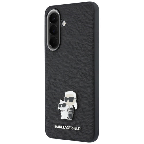 Karl Lagerfeld Saffiano Case with K&C Metal Logo for Samsung Galaxy A57 5G - Black