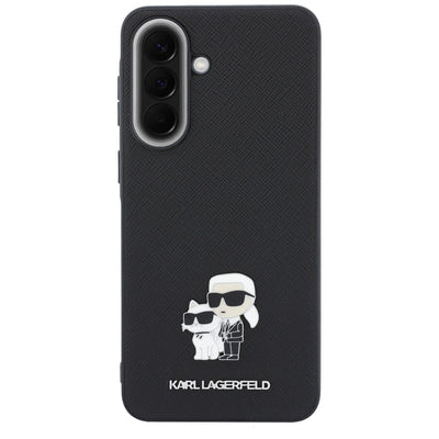 Karl Lagerfeld Saffiano Case with K&C Metal Logo for Samsung Galaxy A57 5G - Black