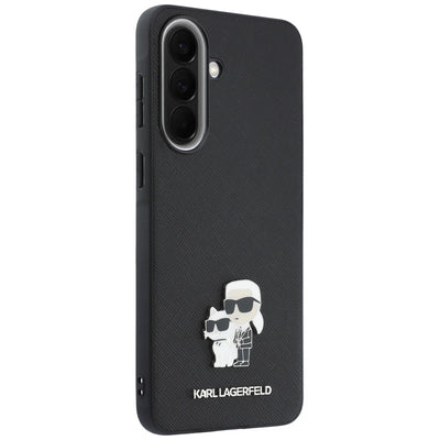 Karl Lagerfeld Saffiano Case with K&C Metal Logo for Samsung Galaxy A57 5G - Black
