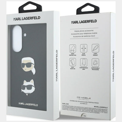 Karl Lagerfeld Case with Karl&Choupette Heads Pins&Logo for Samsung Galaxy A37 5G - Black