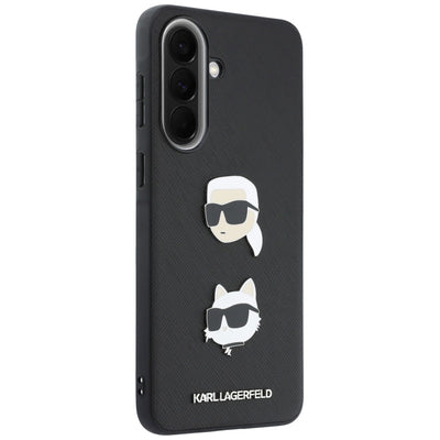 Karl Lagerfeld Case with Karl&Choupette Heads Pins&Logo for Samsung Galaxy A57 5G - Black