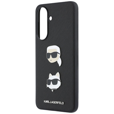 Karl Lagerfeld Case with Karl&Choupette Heads Pins&Logo for Samsung Galaxy A57 5G - Black