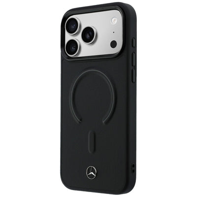 Mercedes Leather 3D MagSafe Case for iPhone 17 Pro - Black