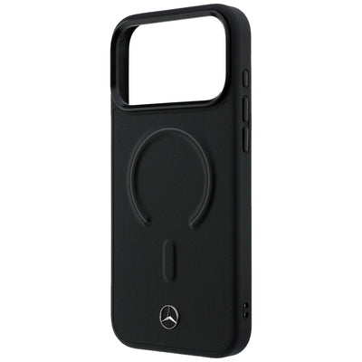 Mercedes Leather 3D MagSafe Case for iPhone 17 Pro Max - Black