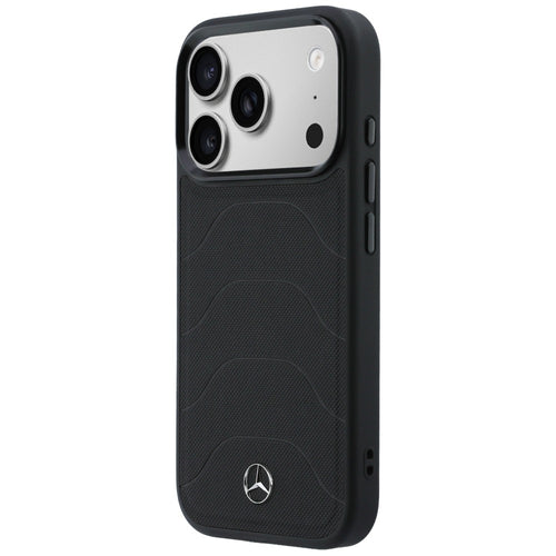 Mercedes Leather Mesh with Bow Line MagSafe Case for iPhone 17 Pro Max - Black