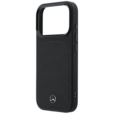 Mercedes Leather Mesh with Bow Line MagSafe Case for iPhone 17 Pro Max - Black