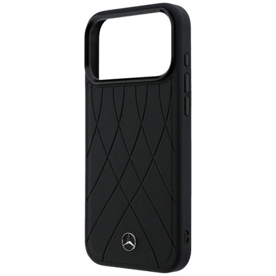 Mercedes Leather with Crossed Lines MagSafe case for iPhone 17 Pro - black