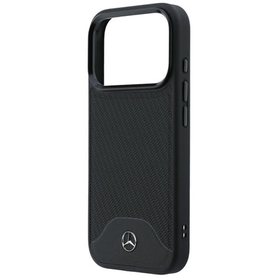 Mercedes Leather Wood Effect and Curve MagSafe case for iPhone 17 Pro - black