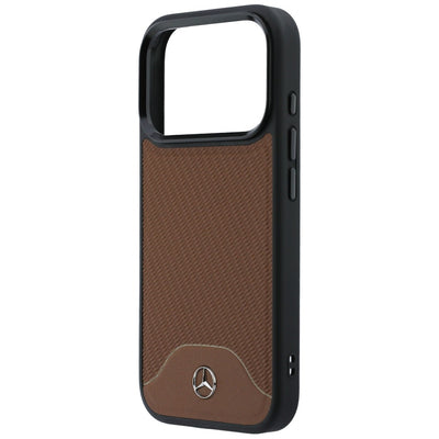 Mercedes Leather Wood Effect and Curve MagSafe case for iPhone 17 Pro Max - brown