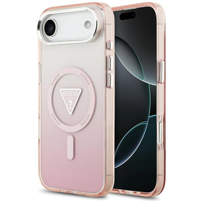 Guess IML Gradient Triangle Logo MagSafe iPhone Air Case - Pink
