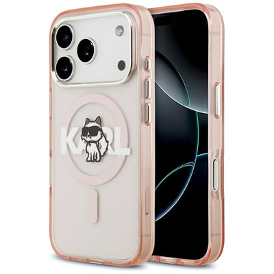 Karl Lagerfeld IML Choupette Sketch Logo MagSafe Case for iPhone 17 Pro - Pink