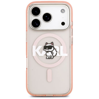 Karl Lagerfeld IML Choupette Sketch Logo MagSafe Case for iPhone 17 Pro - Pink