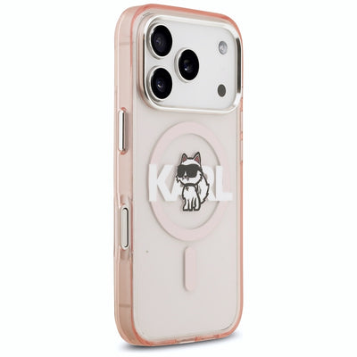 Karl Lagerfeld IML Choupette Sketch Logo MagSafe Case for iPhone 17 Pro - Pink