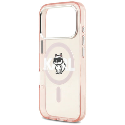 Karl Lagerfeld IML Choupette Sketch Logo MagSafe Case for iPhone 17 Pro - Pink