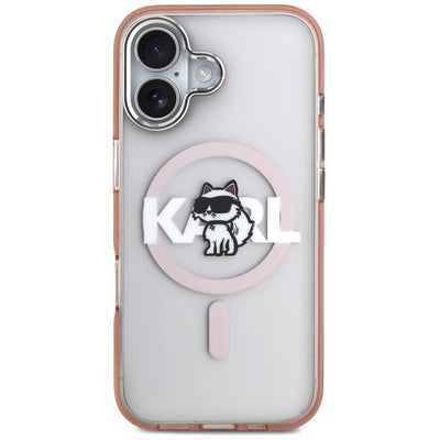 Karl Lagerfeld IML Choupette Sketch Logo MagSafe iPhone 17 Case - Pink