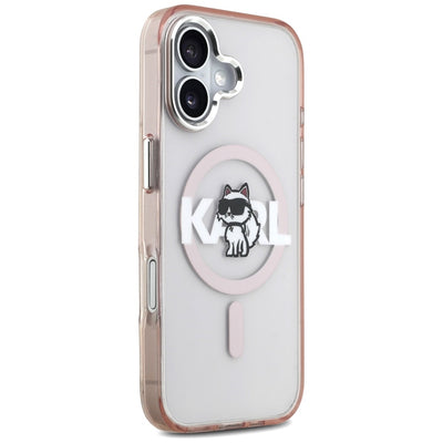 Karl Lagerfeld IML Choupette Sketch Logo MagSafe iPhone 17 Case - Pink