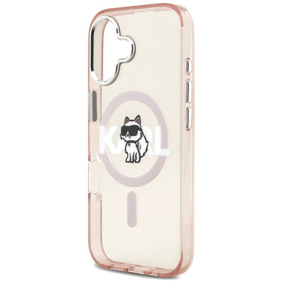 Karl Lagerfeld IML Choupette Sketch Logo MagSafe iPhone 17 Case - Pink