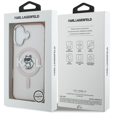 Karl Lagerfeld IML Choupette Sketch Logo MagSafe iPhone 17 Case - Pink