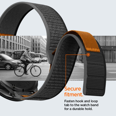 Spigen Athlex Airna Garmin Quick Release 22mm Strap - Black and Orange