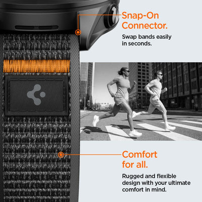 Spigen Athlex Airna Garmin Quick Release 22mm Strap - Black and Orange