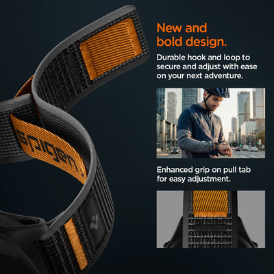 Spigen Athlex Airna Garmin Quick Release 22mm Strap - Black and Orange