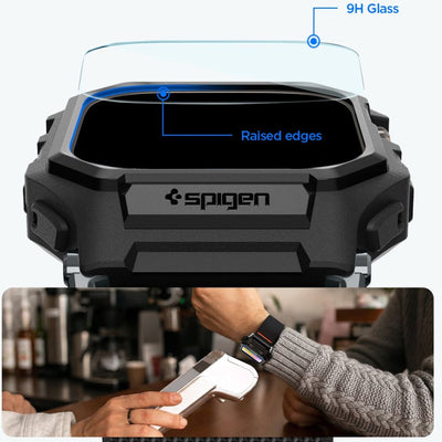 Spigen Lite Fit Pro Strap + Tempered Glass Screen Protector for Apple Watch Ultra 49mm - Black