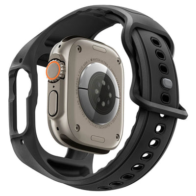 Spigen Liquid Air Pro Case Strap + 9H Tempered Glass for Apple Watch Ultra 49mm - Black